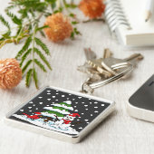 （鳥）ショウジョウコウカンチョウ、雪だるま、松に降る雪 キーホルダー (側面)