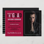 (鳥)ショウジョウコウカンチョウ・黒銀卒業パーティーの写真 招待状 (正面/裏面)