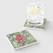 (鳥)ショウジョウコウカンチョウ- Backyard Bird Series - Coaster ストーンコースター (横)