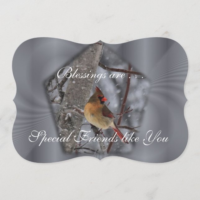 （鳥）ショウジョウコウカンチョウSPL形状カード – パーソナライズ – 形状を選択 (正面)