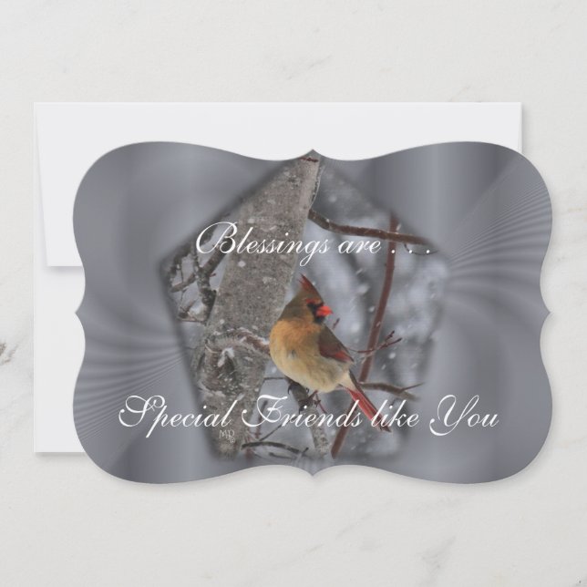 （鳥）ショウジョウコウカンチョウSPL形状カード – パーソナライズ – 形状を選択 (正面)