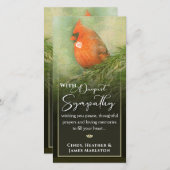 (鳥)ショウジョウコウカンチョウSpruce 4x8最も深い同情カード サンキューカード (正面/裏面)