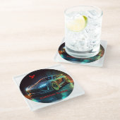 （鳥）ショウジョウコウカンチョウXL5000エリートスポーツカー ガラスコースター (アングル)