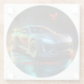 （鳥）ショウジョウコウカンチョウXL5000エリートスポーツカー ガラスコースター (裏面)