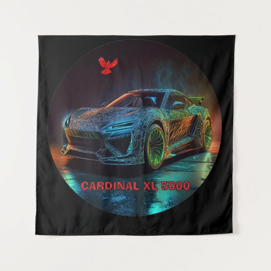 （鳥）ショウジョウコウカンチョウXL5000エリートスポーツカー タペストリー (正面)