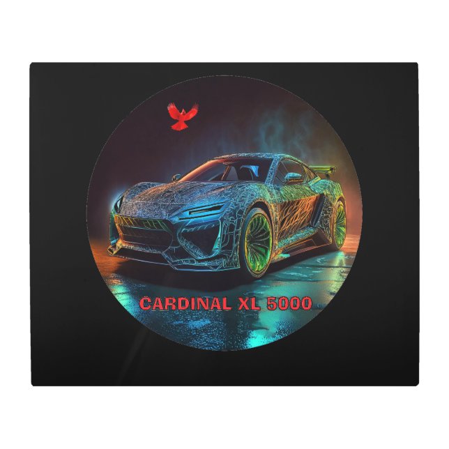 （鳥）ショウジョウコウカンチョウXL5000エリートスポーツカー メタルプリント (正面)