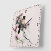 鳥 スクエア壁時計 (傾斜)