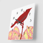 鳥 スクエア壁時計 (傾斜)