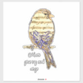 鳥 スズメ 音楽は私の魂に翼を与える シール (シート)