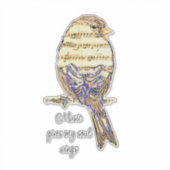 鳥 スズメ 音楽は私の魂に翼を与える シール (正面)