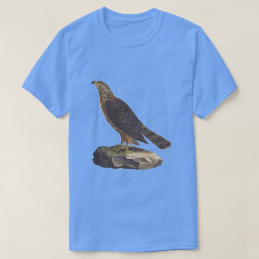 《鳥》ハヤブサが空を見ている Tシャツ (デザイン正面)