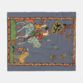 《鳥》ハヤブサとの中世アヒルの狩りか。 フリースブランケット (正面(横))