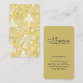 《鳥》ハヤブサとバラエレガント 図解入りの、写真付きの 名刺 (正面/裏面)