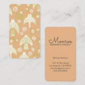 《鳥》ハヤブサとバラエレガント 図解入りの、写真付きの 名刺 (正面/裏面)