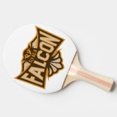 《鳥》ハヤブサのセピアで飛ぶ 卓球ラケット (横)