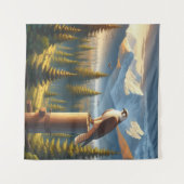 《鳥》ハヤブサの自然 タペストリー (正面(横))