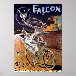 《鳥》ハヤブサの自転車ポスター ポスター