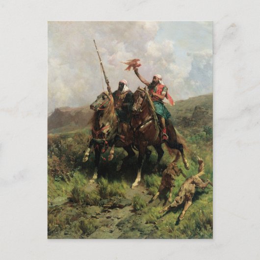 《鳥》ハヤブサを持つアラビア人 ポストカード (正面)