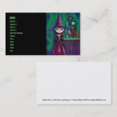 《鳥》ハヤブサを持つ大きい目の神秘的な魔法使いおよびドラゴン 名刺 (正面/裏面)