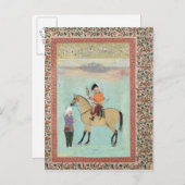 《鳥》ハヤブサを持つ馬にShah Abbasを乗せる ポストカード (正面/裏面)