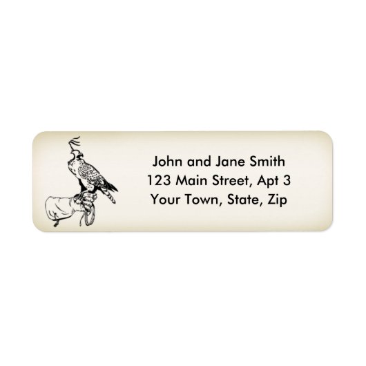 《鳥》ハヤブサオングローブ住所 シール2 ラベル (正面)