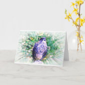 《鳥》ハヤブサグリーティングカード カード (黄色い花)