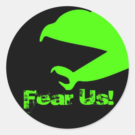 《鳥》ハヤブサステッカーブラック ラウンドシール (正面)