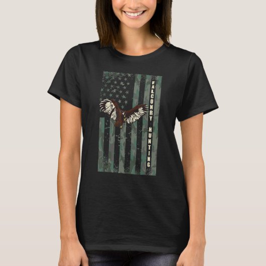 《鳥》ハヤブサトレーナーファルコリー狩り米国国旗《鳥》ハヤブサHun Tシャツ (正面)