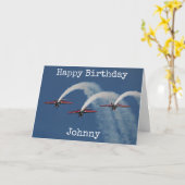 《鳥》ハヤブサハッピーバースデー パーソナライズされた カード (黄色い花)