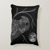 《鳥》ハヤブサフルムーンモノグラムブラック アクセントクッション (裏面(縦))