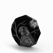 《鳥》ハヤブサフルムーンモノグラムブラック フォトブロック (右)