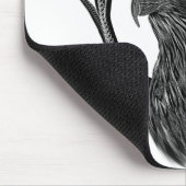 《鳥》ハヤブサフルムーンモノグラムホワイト マウスパッド (コーナー)