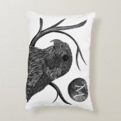 《鳥》ハヤブサフルムーンモノグラム アクセントクッション (裏面(縦))