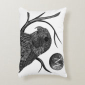 《鳥》ハヤブサフルムーンモノグラム アクセントクッション (正面(垂直))