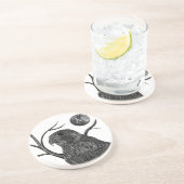 《鳥》ハヤブサフルムーンモノグラム コースター (側面)