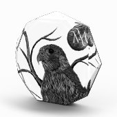 《鳥》ハヤブサフルムーンモノグラム フォトブロック (右)