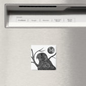 《鳥》ハヤブサフルムーンモノグラム マグネット (インサイチュ (食洗機))