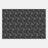 《鳥》ハヤブサフルムーンモノグラム ラッピングペーパーシート (正面3)