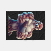 《鳥》ハヤブサフレキシングファンラバーボディビルジムトレーニング フリースブランケット (正面(横))