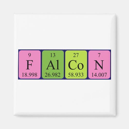 《鳥》ハヤブサ周期表名磁石 マグネット (正面)