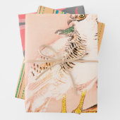 《鳥》ハヤブサ日本のウッドブロックプリント包装シート ラッピングペーパーシート (インサイチュ)