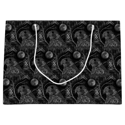 《鳥》ハヤブサ満月パターン ラージペーパーバッグ (正面)