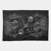 《鳥》ハヤブサ満月 キッチンタオル (横)