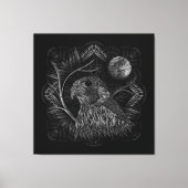 《鳥》ハヤブサ満月 キャンバスプリント (正面)