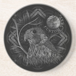 《鳥》ハヤブサ満月 コースター