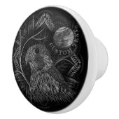 《鳥》ハヤブサ満月 セラミックノブ (右)