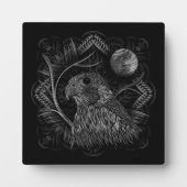 《鳥》ハヤブサ満月 フォトプラーク (正面)