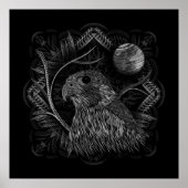 《鳥》ハヤブサ満月 ポスター (正面)