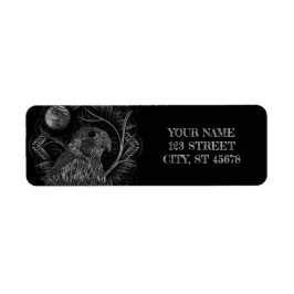 《鳥》ハヤブサ満月 ラベル