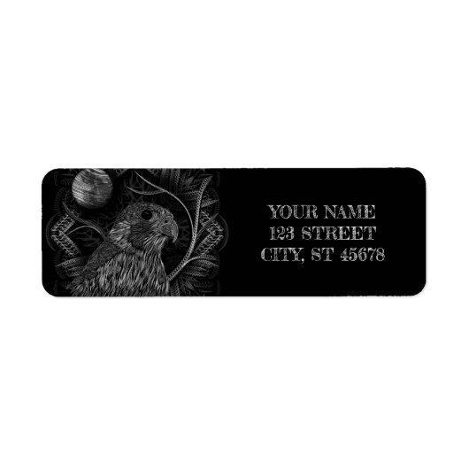 《鳥》ハヤブサ満月 ラベル (正面)